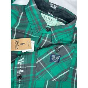 Polo Ralph Lauren Denim & Supply Classic Fit‎ Flannel Shirt Small Green $148 NWT
